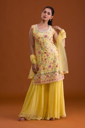 Yellow Gotapatti Georgette Designer Salwar Suit