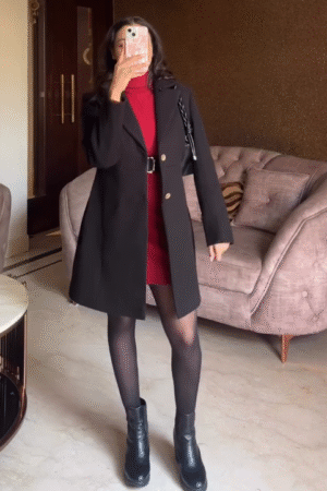 Women’s Classic Black Long Coat