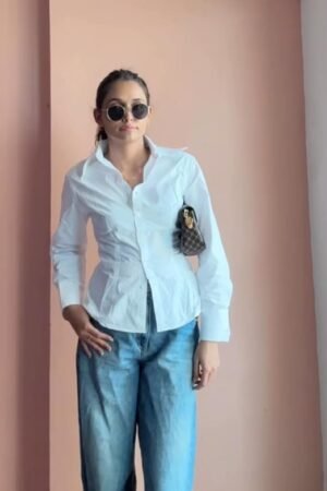 Women’s White Tailored Button-Down Shirt