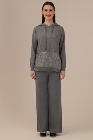 Women’s Grey Knit Hoodie Co-Ord Set