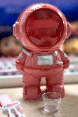 Cute Pink Astronaut Coin Bank with Glass Helmet