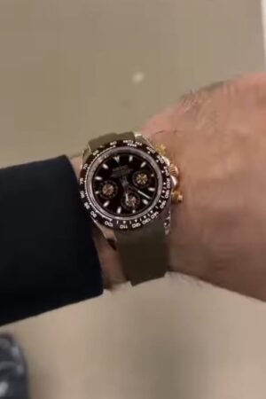 Luxury Gold-Tone Chronograph Watch with Sport Strap